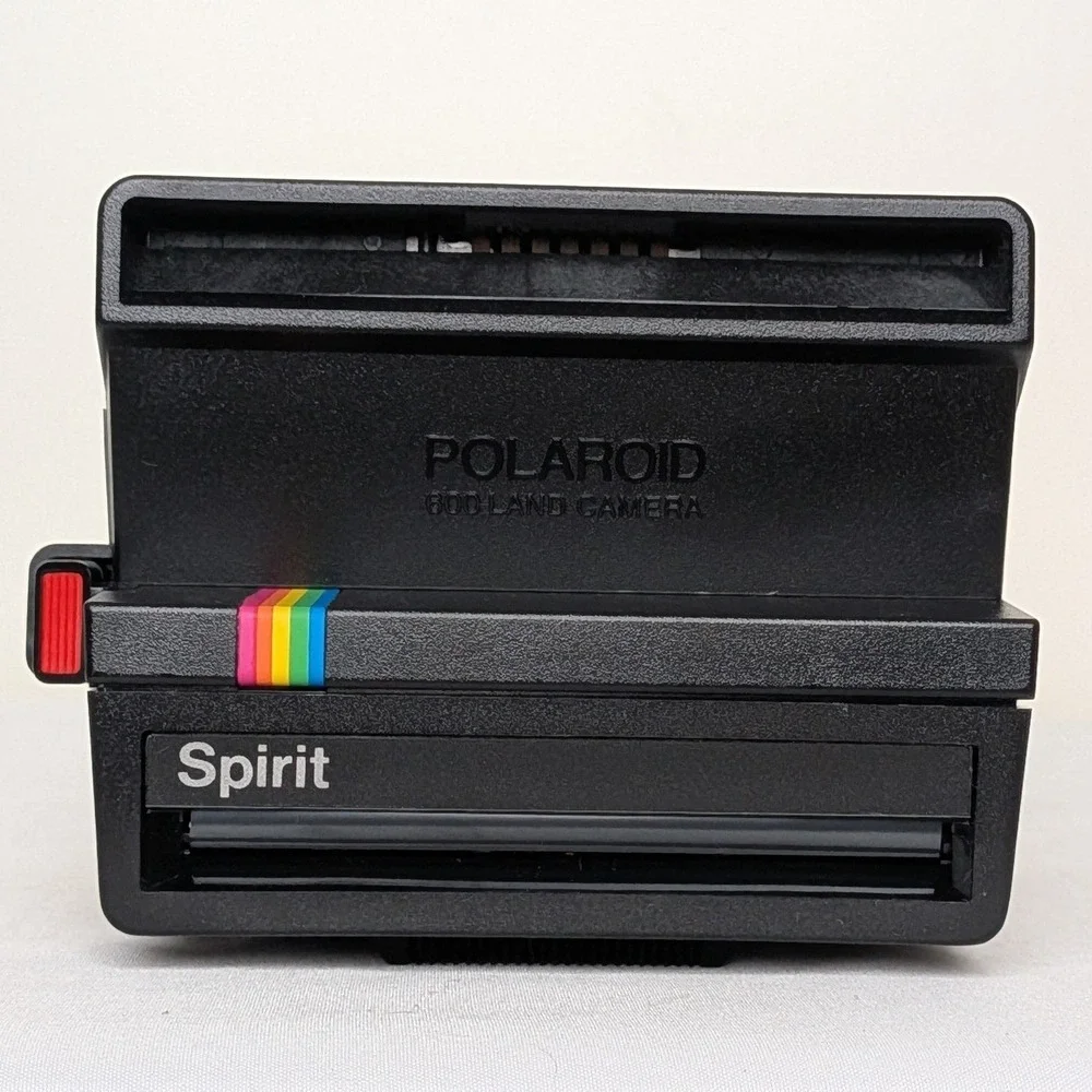 Polaroid OneStep 600 Instant Film Camera Black Rainbow Vintage 80s OS600 WORKING